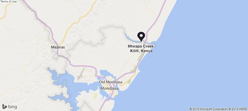 Map of Mtwapa Creek, Kenya